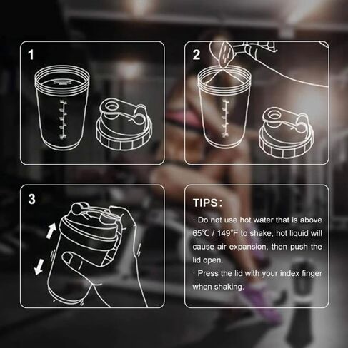 زجاجة شيكر البروتين، كوب مخفوق البروتين لمرحلة ما قبل وبعد التمرين، زجاجة خلاط الصالة الرياضية للرجال والنساء مع كرة خفق من الفولاذ المقاوم للصدأ، 20.28 أونصة، أسود in Saudi Arabia