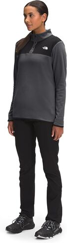 THE NORTH FACE Women's TKA Glacier Snap-Neck Pullover Sweatshirt, Asphalt Grey/TNF Black, XX-Large in Saudi Arabia