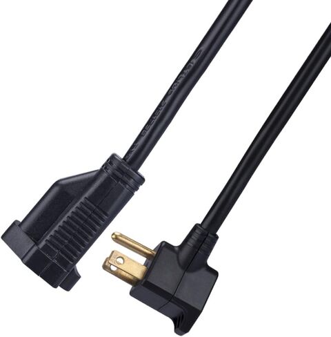 KMC 1-Foot (10-Pack) Power Extension Cord, 3 Prong Appliance Extension Cable Cord-Black in Saudi Arabia