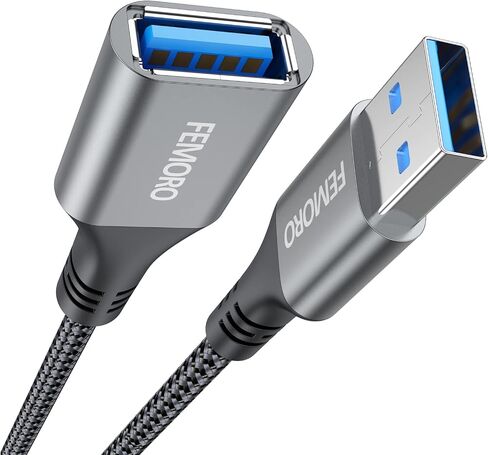 كابل تمديد USB 3 أقدام، سلك تمديد USB 3.0 مضفر، USB 3 ذكر إلى أنثى موسع طويل من النوع A منفذ نقل بيانات عالي السرعة وشحن لطابعة كاميرا USB ولوحة مفاتيح فلاش ومحرك أقراص USB in Kuwait