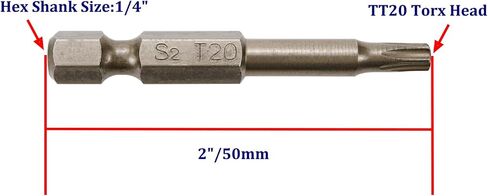 TT27 Screwdriver Bit Set Torx (10pcs) 1/4-Inch Hex Shank,2-Inch/50 mm Length S2 Steel with Magnetic for Power Screwdriver Drill in Saudi Arabia
