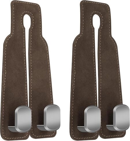 2Ps Car Hooks for Headrest, Car Seat Hooks Purse Hook for Car, Double Headrest Hooks Purse Holder & Mobile Phone Holder, Car Hanger Storage Car Seat Back Organizer for Bags, Purses, Handbags(Black) in Saudi Arabia