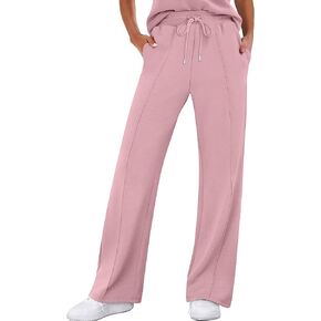 ANRABESS Women's Wide Leg Sweatpants High Waist Baggy Flared Pants Drawstring Athletic Joggers Sweat Pants