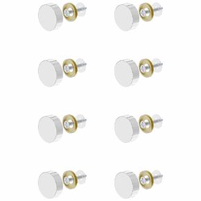 8 PCS 12mm(0.47") Mirror Screws, Brass Decorative Caps Cover Fasteners, Metal Mirror Nails, Polished Flat Silver Lid (Bright Silver)