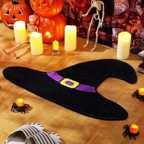 Timgle Halloween سجادة الحمام قبعة الساحرة سجادة الحمام سجادة معنقدة مخيفة سجادة حمام قوطية غير قابلة للانزلاق لتزيين الحمام الهالوين، سجادة الباب الأمامي للمطبخ وغرفة النوم المنزلية in Kuwait