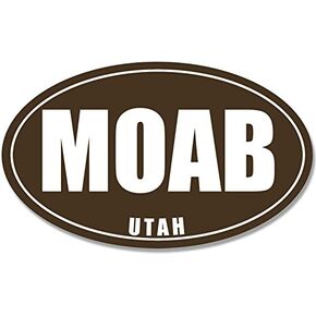Brown Oval Moab Utah Sticker (National Park Decal rv np Vinyl Decal for car Truck or Laptop (3 x 5 inch)
