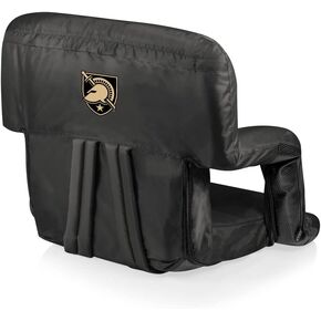 PICNIC TIME NCAA Texas Longhorns Ventura Reclining Stadium Seat with Back Support, Bleacher Seat, Beach Floor Chair, (Black)