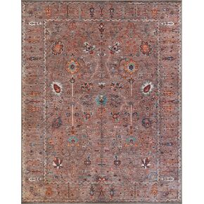 Easy Care 5' x 8' Non-Slip Medium Area Rug for Living Room, Kitchen, Bedroom, Office, Nursery - Traditional Boho, Moreno Collection - Cinnamon/Multi