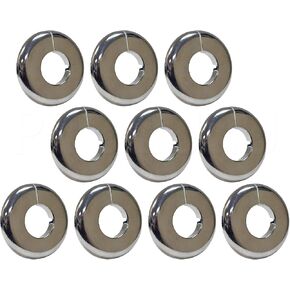 3/4-Inch CTS (7/8" OD) E2769 Split Plastic Lightweight Escutcheon Cover Plate, Chrome, for 3/4" Copper, PEX Pipe (10-Pack)