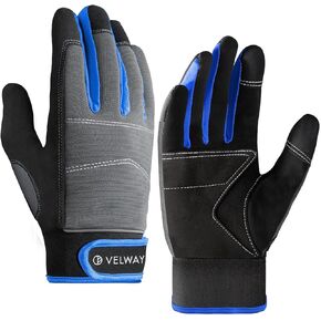 Velway Safety Work Gloves for Men Women Mechanic Working Touch Screen Utility Work Gloves for Construction Non-Slip Gloves