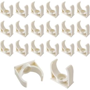 20pcs 32mm PVC Water Pipe Clamps,1-1/4inch OD U-Shape Buckles Tubing Clamps Hose Hangers Water Pipe Support