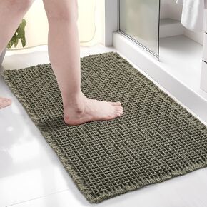 Deconovo Upgraded Waffle Bathroom Rugs, Super Absorbent Non Slip Bath Mats for Bathroom Floor, Machine Washable Bathroom Runner, Ultra Soft Rubber Backed Bathroom Mats for Bathtub Bedroom, 20x47 Inch