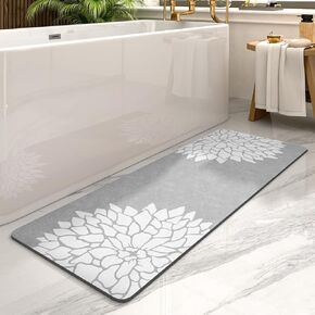 PADOOR-No Stains Bathroom Runner Rug-Bath Mats for Bathroom Non Slip-Super Absorbent Bathroom Floor Mat Quick Dry Diatomaceous Earth Bath Rug-Large Bathmat Bathroom Rug-17"x47"