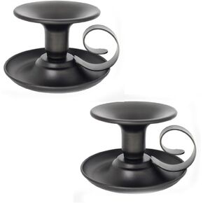 2Pcs Retro Simple Tealight Candle,Metal Holder Candlestick Holders,Easy to Use,Practical Taper Candle Holders Candelabra Holder for Wedding Decor Dinner Party(Black)