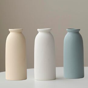 Ceramic Vase Set for Home Decor, Multicolor, Set of 3, for Living Room, Table, Fireplace, Entrance Centerpieces (Orange Mix)