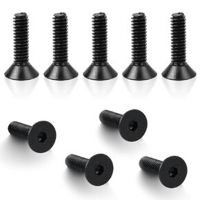 #1/8-40x1/2" Flat Head Socket Cap Screws，10.9 Grade Socket Head Screws，Black Medium Carbon Steel，20Pcs