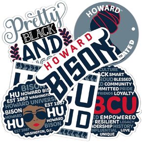 Desert Cactus Howard University Sticker Bison HU Stickers Vinyl Decals Laptop Water Bottle Car Scrapbook (T2-HBCU C)
