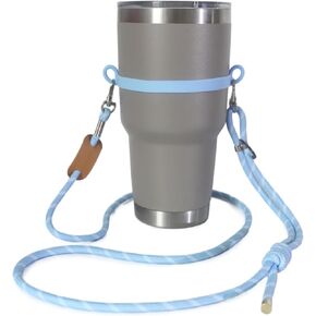 Single Handed Strong Crossbody Water Bottle Holder with Strap. Compatible with Stanley Tumbler, Simple Modern. Universal Water Bottle Carrier with Strap, Lightweight Water Bottle Sling Carrier
