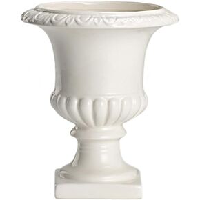 Serene Spaces Living White Vase for Flowers, 10.25 in Ceramic White Urn for Centerpieces, Weddings, Events