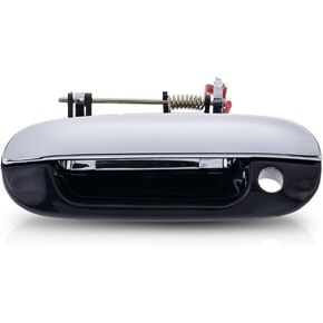 KarParts360 for Buick Rainier Exterior Door Handle Front, Driver Side Smooth Black Bezel with Chrome Lever 2004-2007 | with Key Hole | Trim:All Submodels | GM1310175 | 88981048