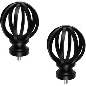 تيجان ستارة، قطعتان من أغطية قضيب الستارة البلاستيكية، نهايات زخرفية لعمود الستائر السوداء، توقف نهاية عمود الستائر العتيقة، تناسب القطر. قضبان 2/3 بوصة لديكور نافذة المنزل (قفص مجوف) in Kuwait