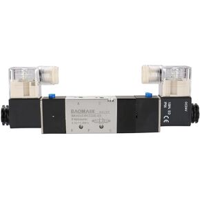 Baomain Pneumatic Solenoid Air Valve 4V230E-08 24VDC 5 Way 3 Position Internally Piloted Acting Type Double Electrical Control (DC 24V)