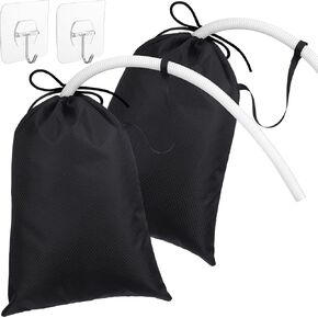 2 Packs Respirator Mask Covers Reusable Mask Storage Bag with Strap Black Portable Respirator Travel Bag Keeps Your Mask Clean Respirator Accessory for Travel, Home Storage