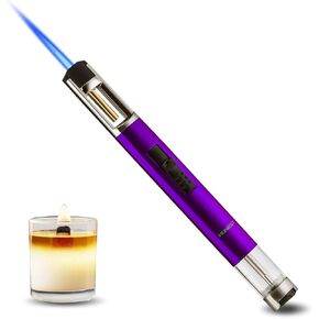 HONEST Torch Lighters Butane Lighters Refillable Single Jet Flame for Candle Grill BBQ Camping (Silver) in Kuwait