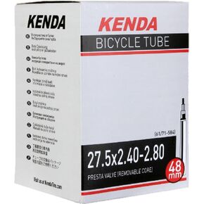 Kenda, Presta-Removable Valve Core, Tube, Presta, Length: 48mm, 27.5'', 2.40-2.80,Black