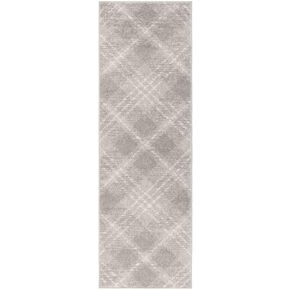 SAFAVIEH Adirondack Collection Area Rug - 8' x 10', Light Grey & Ivory, Modern Plaid Design, Non-Shedding & Easy Care, Ideal for High Traffic Areas in Living Room, Bedroom (ADR129B)