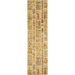 SAFAVIEH Monaco Collection Runner Rug - 2'2" x 8', Yellow & Multi, Modern Patchwork Distressed Design, Non-Shedding & Easy Care, Ideal for High Traffic Areas in Living Room, Bedroom (MNC216K)