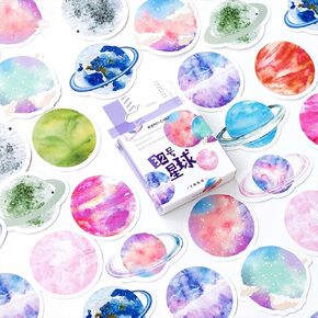 45Pcs Small Moon Stickers for Scrapbooking Journaling Planners Water Bottle Laptop Collage Envelope Phone Case DIY Art Crafts Decoration