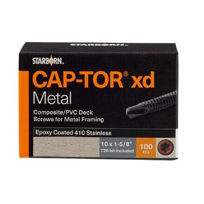Deckfast Metal (Cap-Tor xd Metal) - Warm Gray (#54) - 350 pc. Deck Pack - 1-5/8" Self Drill - Type 410 Stainless Steel Deck Fastener for Use with Metal Joists & Trex Elevations