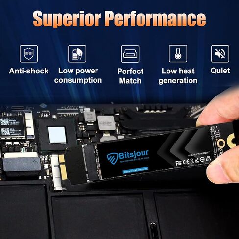 1 تيرابايت SSD لجهاز Apple MacBook Pro 2016 2017 A1708 EMC 2978/3164 شريط غير يعمل باللمس، واجهة Mac الأصلية M.2 NVMe PCIe 3.0 قرص صلب بديل (نظام التشغيل MacOS مثبت مسبقًا) in Kuwait