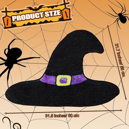 Timgle Halloween سجادة الحمام قبعة الساحرة سجادة الحمام سجادة معنقدة مخيفة سجادة حمام قوطية غير قابلة للانزلاق لتزيين الحمام الهالوين، سجادة الباب الأمامي للمطبخ وغرفة النوم المنزلية in Kuwait