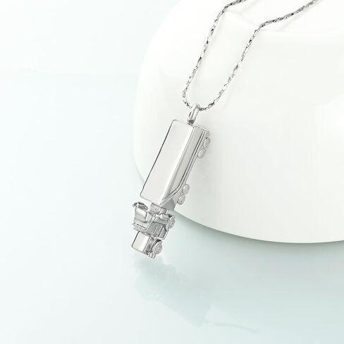 Imrsanl Urn Necklace for Ashes for Men Adults Stainless Steel 18 Wheeler Semi Truck Cremation Jewelry Urn Pendant Ashes Holder Memorial Locket in Saudi Arabia
