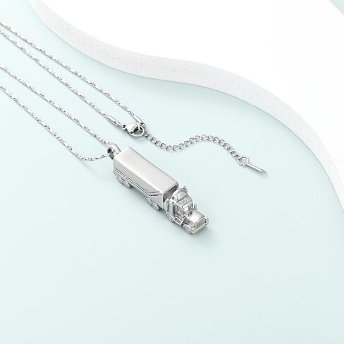Imrsanl Urn Necklace for Ashes for Men Adults Stainless Steel 18 Wheeler Semi Truck Cremation Jewelry Urn Pendant Ashes Holder Memorial Locket in Saudi Arabia
