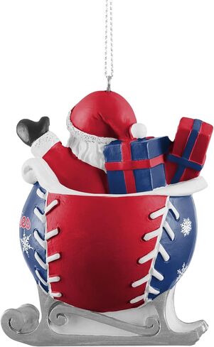 FOCO - MLB 4" Baseball Sleigh Resin Xmas Christmas Holiday Tree Hanging Ornament (New York Mets) in Saudi Arabia