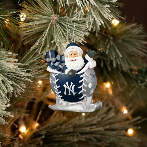 FOCO - MLB 4" Baseball Sleigh Resin Xmas Christmas Holiday Tree Hanging Ornament (New York Mets) in Saudi Arabia