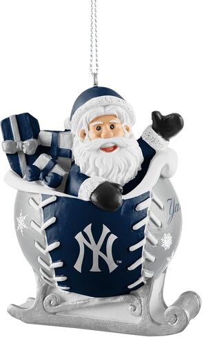 FOCO - MLB 4" Baseball Sleigh Resin Xmas Christmas Holiday Tree Hanging Ornament (New York Mets) in Saudi Arabia