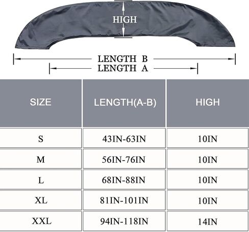 Bimini top Boot Cover, Suitable for 3-4 Bows Bimini Tops, Design with Light Hole Bimini Top Cover, 600D Waterproof Bimini Storage Boot in Saudi Arabia