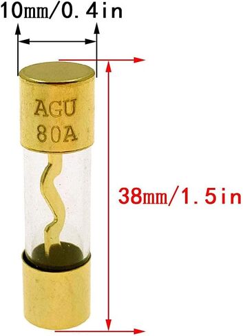 Yoiilnz(Pack of 5 Pcs) AGU 100A Gold Standard Glass Fuses 100Amp Car Stereo Fuses in Kuwait