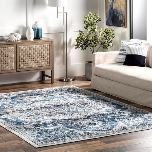 nuLOOM Maryanne Transitional Medallion Accent Rug, 3x5, Blue in Saudi Arabia