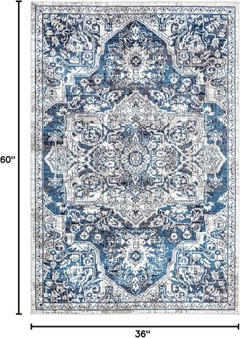 nuLOOM Maryanne Transitional Medallion Accent Rug, 3x5, Blue in Saudi Arabia