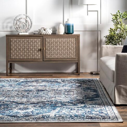 nuLOOM Maryanne Transitional Medallion Accent Rug, 3x5, Blue in Saudi Arabia