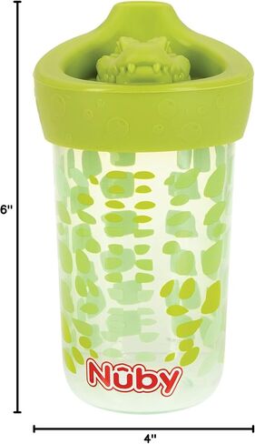 Nuby No Spill 3D Character Sippy Cup with Soft Touch Flo Silicone Top, 12 Ounce, Shark in Saudi Arabia
