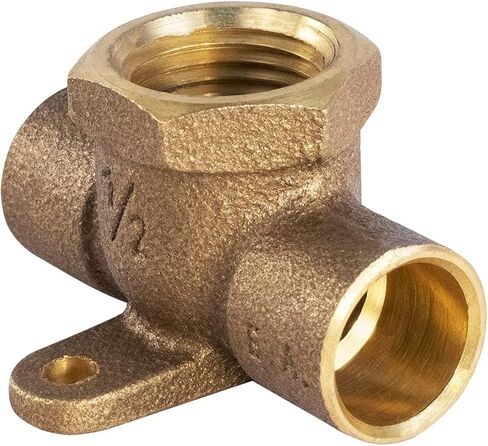 لوازم Everflow CCFT0120-NL C X C X F تركيب تي شيرت من النحاس المصبوب بدون الرصاص مع أكواب لحام وفرع ملولب للإناث، 1/2 بوصة in Saudi Arabia