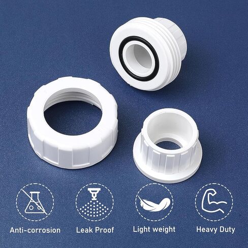 3/4 "PVC Union Coupling، 2 Pack PVC Pipe Fitting White PVC Converter مع EPDM O-Ring PVC Slip Union Coupling محول الجدول 40 للري، نظام حمام السباحة والمنتجع الصحي، مشروع السباكة الداخلي in Saudi Arabia