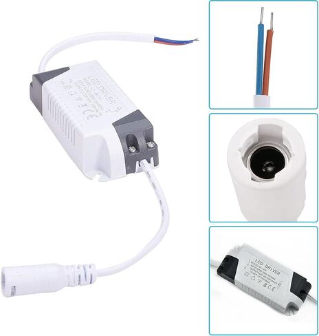 2 pcs LED Driver 12-18W Power Supply Transformer Adapter Constant Current 300mA High Power AC 85-265V DC Low Voltage Output with DC Male Cable CH-2 Cable Connector in Saudi Arabia