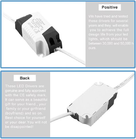 2 pcs LED Driver 12-18W Power Supply Transformer Adapter Constant Current 300mA High Power AC 85-265V DC Low Voltage Output with DC Male Cable CH-2 Cable Connector in Saudi Arabia